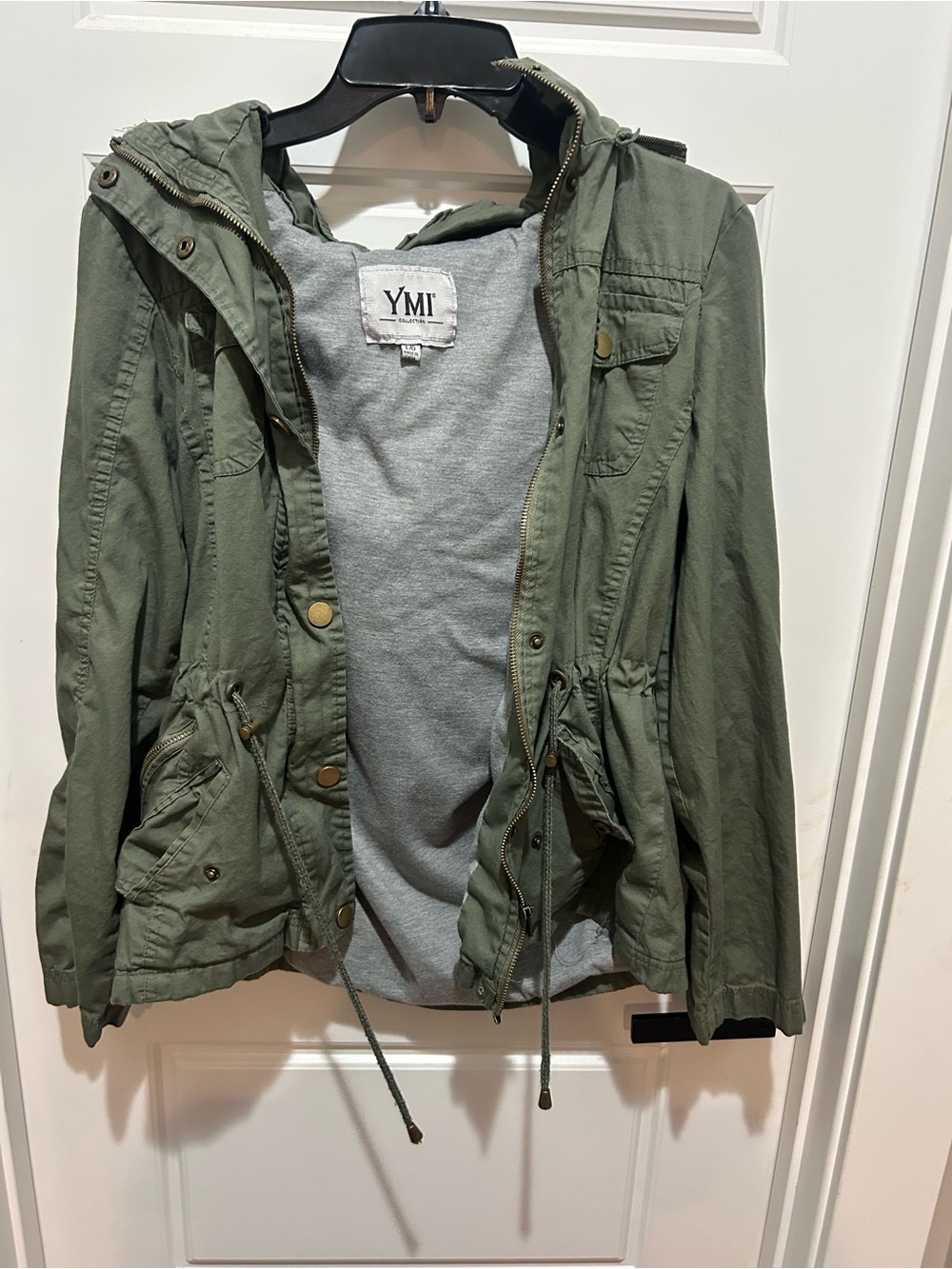 YMI Olive Green Hooded Utility Jacket